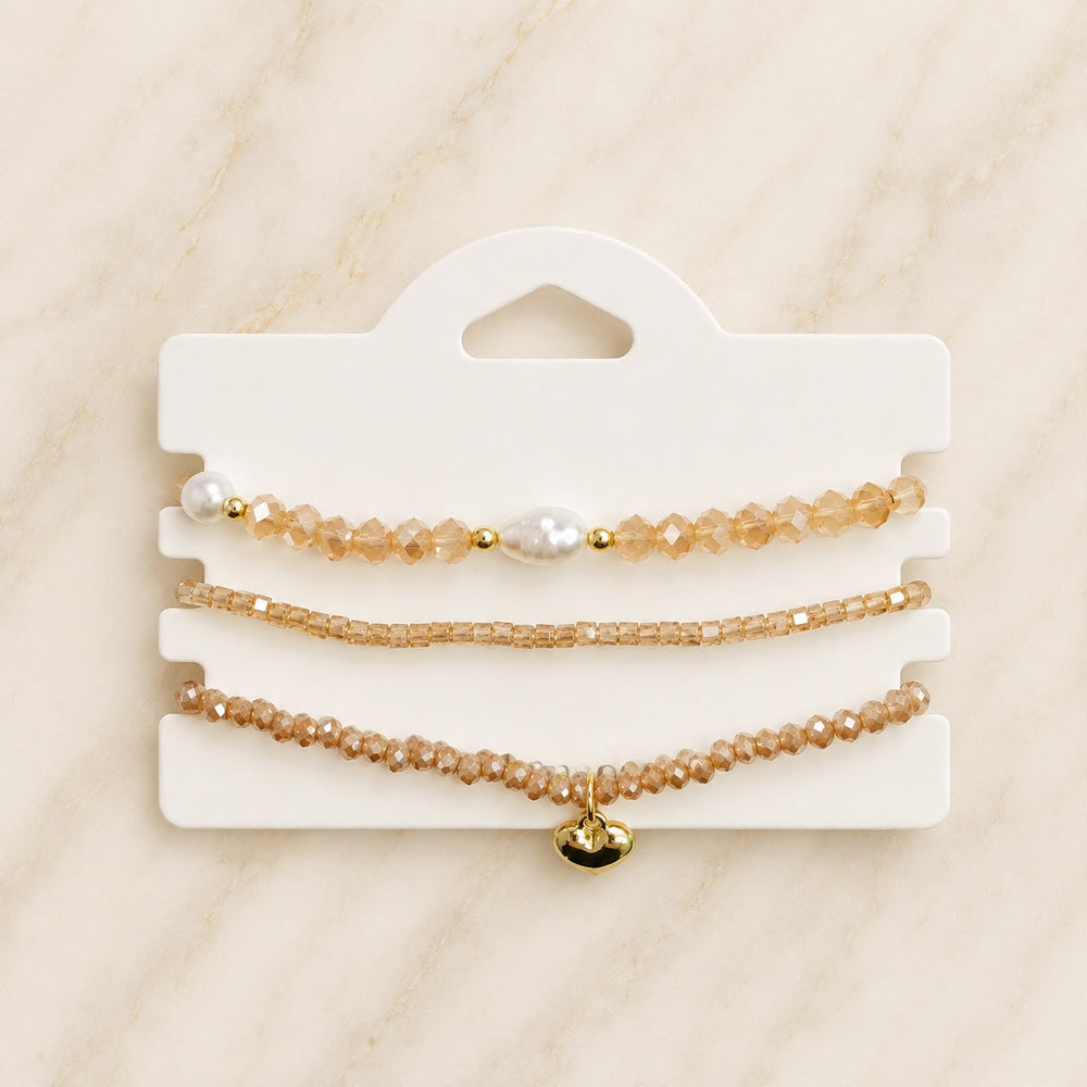 Glasperlen Armbänder 3er Sets